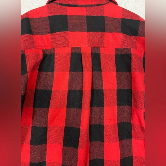 Hickory Shirt Co. Buffalo lumberjack red black plaid button flannel shirt Sz  L - Picture 5 of 13